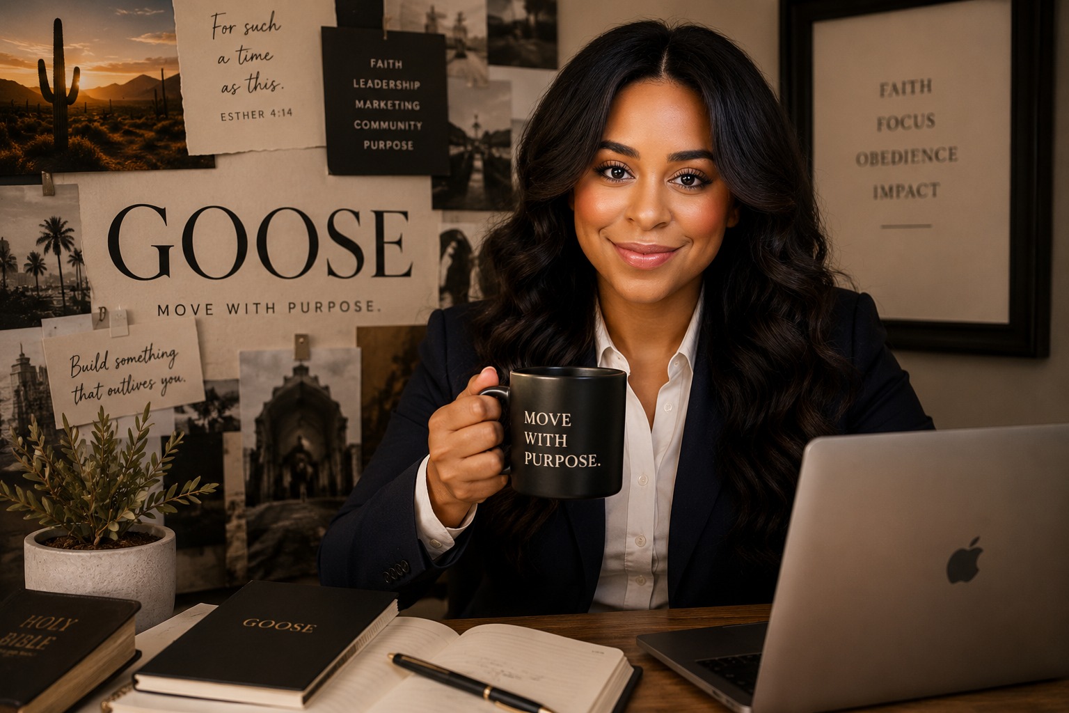 Megan Dickerson with GOOSE brand visuals